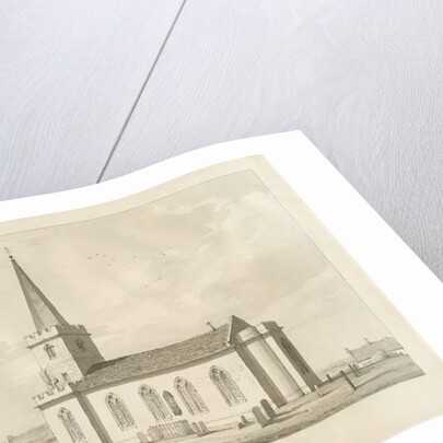 Whittington Church: sepia drawing, 1836 by Thomas Peploe Wood