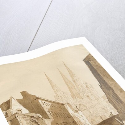 Lichfield Cathedral : red-sepia drawing, 1837 by Thomas Peploe Wood