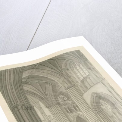 Interior of Lichfield Cathedral - Crossing from the North Transept: sepia drawing, 1806 by John Buckler