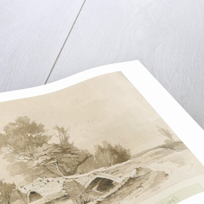 Handsacre - Old High Bridge: sepia drawing, 1839 by Thomas Peploe Wood