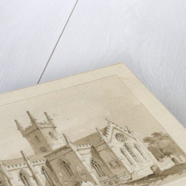 Handsworth Church: sepia drawing, 1841 by Thomas Peploe Wood