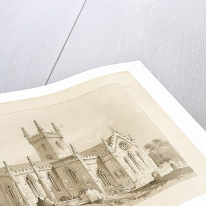 Handsworth Church: sepia drawing, 1841 by Thomas Peploe Wood