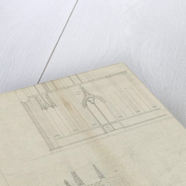 Interior of Lichfield Cathedral - West End of Choir: pen drawing by School English