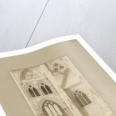 Interior of Lichfield Cathedral - Nave: sepia drawing, 1819 by Joseph Potter