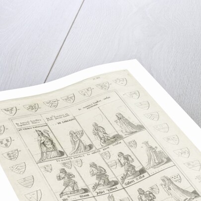 Lichfield Cathedral - Effigies and Arms: engraving by Stebbing Shaw