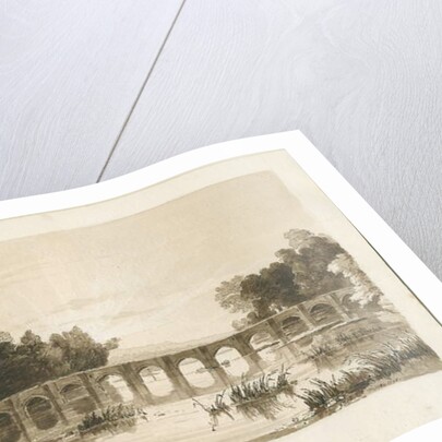 Shugborough Bridge: sepia drawing, 1836 by Thomas Peploe Wood