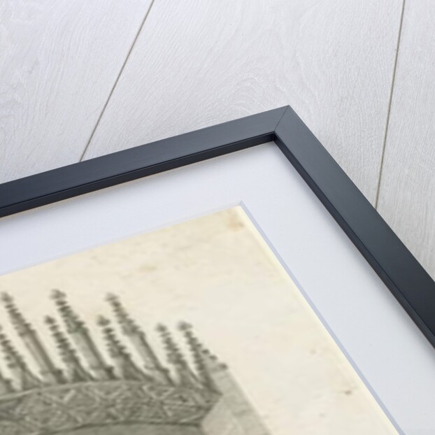 Lichfield Cathedral - Bishop's tomb [?Bishop Cornhill]: etching by School English