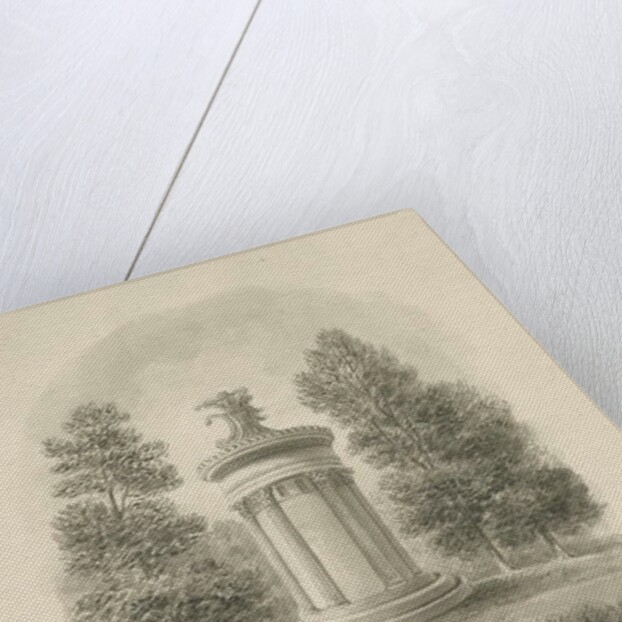 Shugborough - The Choragic Monument of Lysicrates: sepia drawing, 1842 by John Buckler