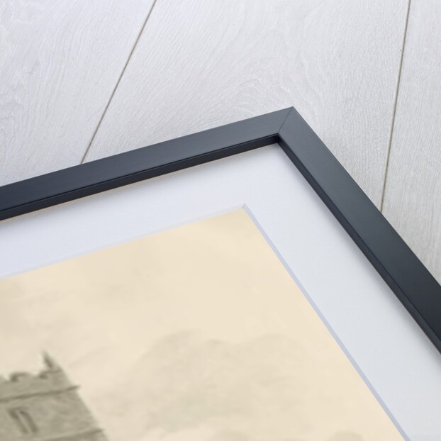 High Offley Church: sepia drawing, 1843 by John Buckler