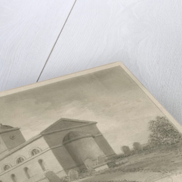 Hints Church: sepia drawing, 1838 by John Buckler