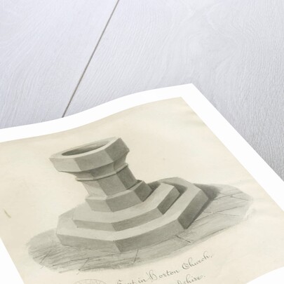 Font in Horton Church by John Buckler