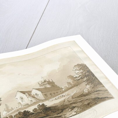 Forton Church: wash drawing by Thomas Peploe Wood