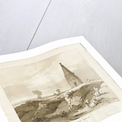 Forton - Obelisk: wash drawing, 1838 by Thomas Peploe Wood