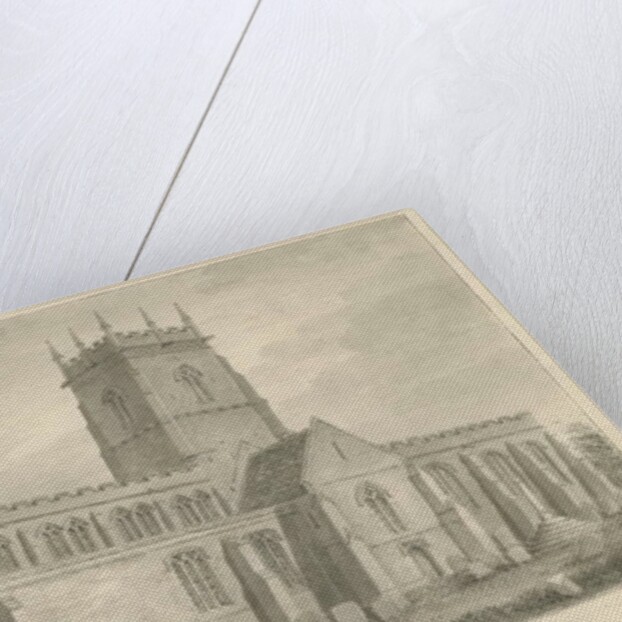 Gnosall Church: wash drawing, 1842 by John Buckler