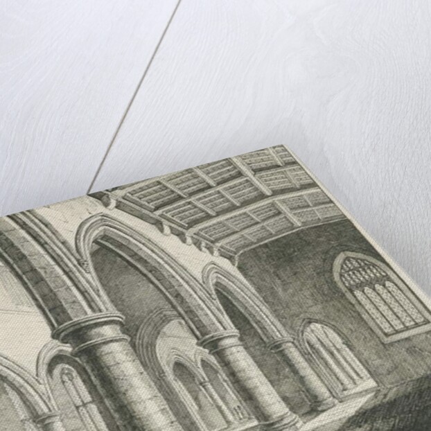 Interior of Penkridge Church: pen and ink drawing by Thomas Peploe Wood