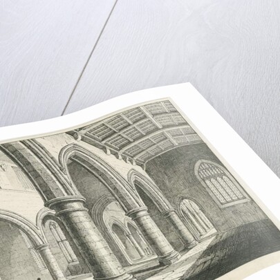 Interior of Penkridge Church: pen and ink drawing by Thomas Peploe Wood