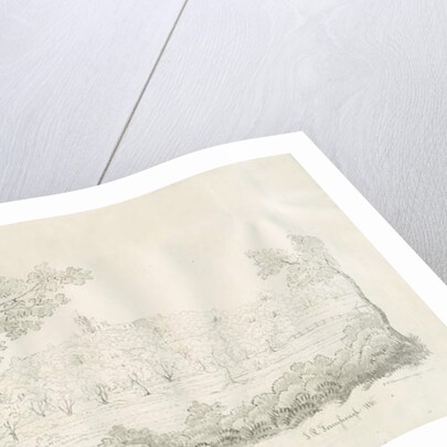 Stafford Castle - East View: pen and sepia drawing, 1836 by John Robert Fernyhough