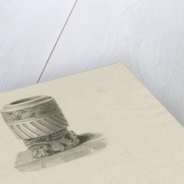 Font in Longdon Church by John Buckler