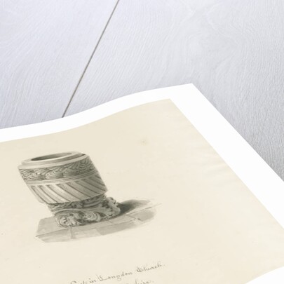 Font in Longdon Church by John Buckler