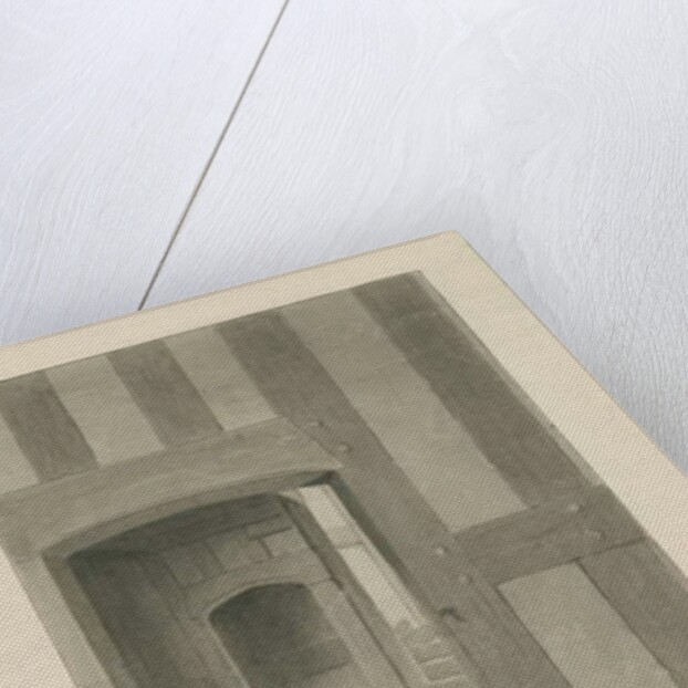 Pillaton Hall - Interior of Gatehouse: sepia drawing, 1841 by John Chessell Buckler