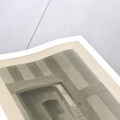 Pillaton Hall - Interior of Gatehouse: sepia drawing, 1841 by John Chessell Buckler