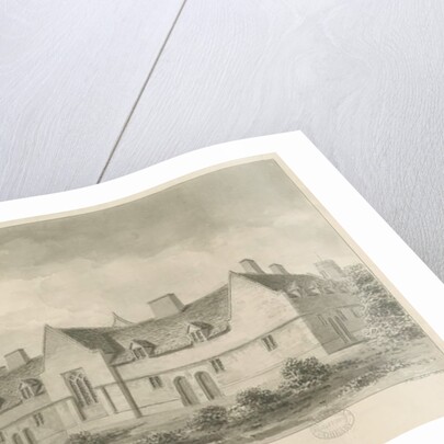 Stafford - Alms Houses: sepia drawing, 1841 by John Buckler