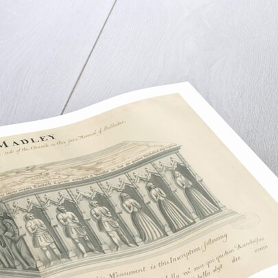 Madeley Church - Monument to Randolf Egerton: pen and ink wash drawing, nd [19th cent] by John Robert Fernyhough