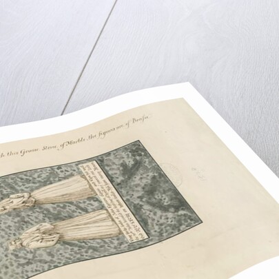 Madeley Church - Gravestone of John Egerton: pen and ink wash drawing, nd [19th cent] by John Robert Fernyhough