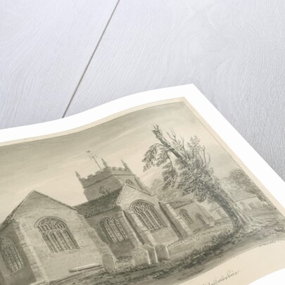 Madeley Church: sepia wash drawing, 1840 by John Buckler
