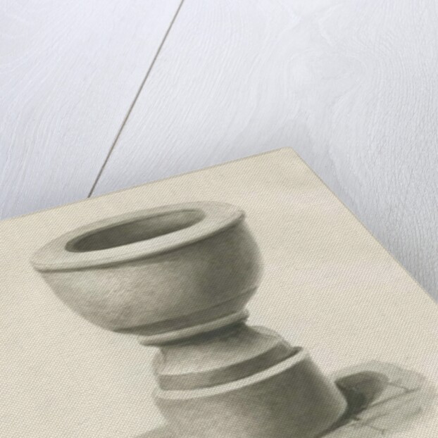 Font in Maer Church, 1843 by John Buckler