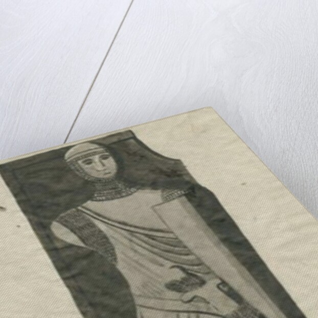 Mavesyn Ridware - Tomb of Hugo Mavesyn: sepia and ink tracing, nd [?late 18th cent] by Thomas Barrett