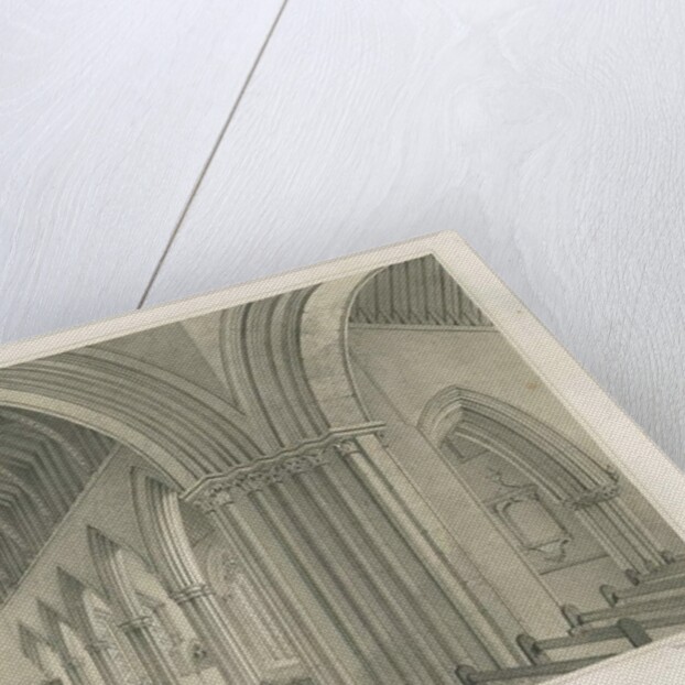 Stafford - Interior of St. Mary's Church: tinted lithograph, nd [c 1845] by School English