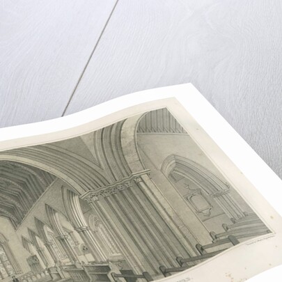 Stafford - Interior of St. Mary's Church: tinted lithograph, nd [c 1845] by School English