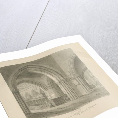 Stafford - Interior of St. Mary's Church by John Chessell Buckler