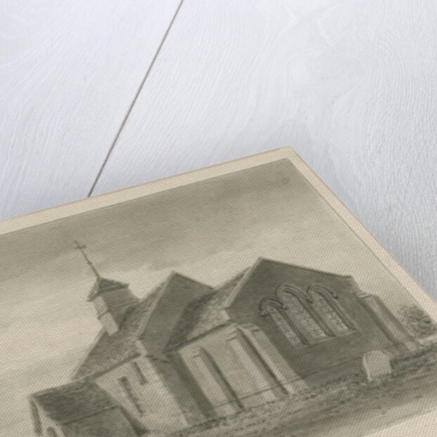Pipe Ridware Church: sepia drawing, 1839 by John Buckler