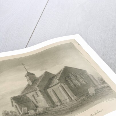 Pipe Ridware Church: sepia drawing, 1839 by John Buckler