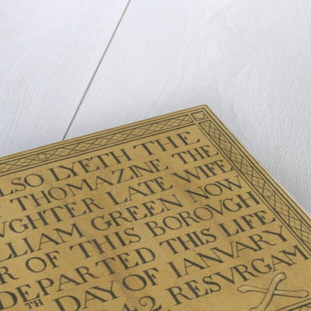 Stafford - Brass tombstone in St. Mary's Church: drawing by School English