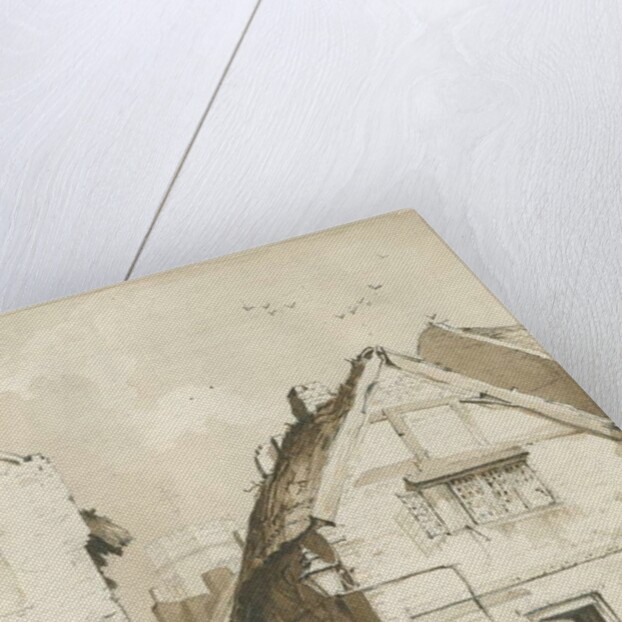 Stafford - Little Church Lane: sepia drawing, nd [c 1837] by Thomas Peploe Wood