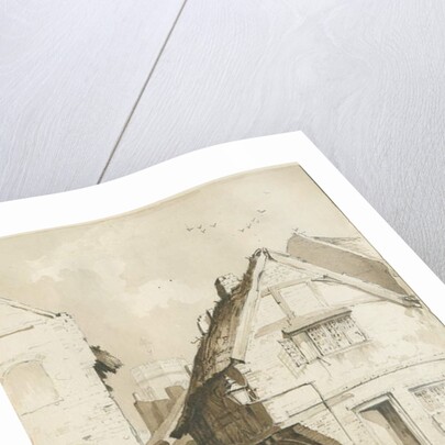 Stafford - Little Church Lane: sepia drawing, nd [c 1837] by Thomas Peploe Wood