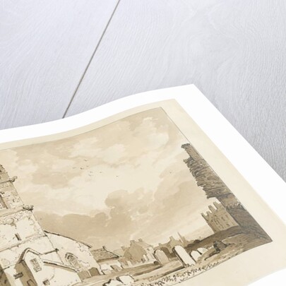 Rowley Regis Church: sepia drawing, 1837 by Thomas Peploe Wood