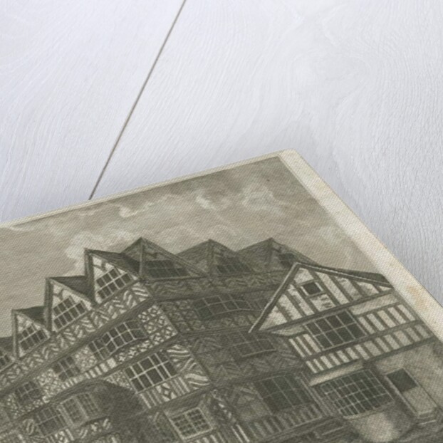 Stafford - Ancient 'High House': engraving by School English