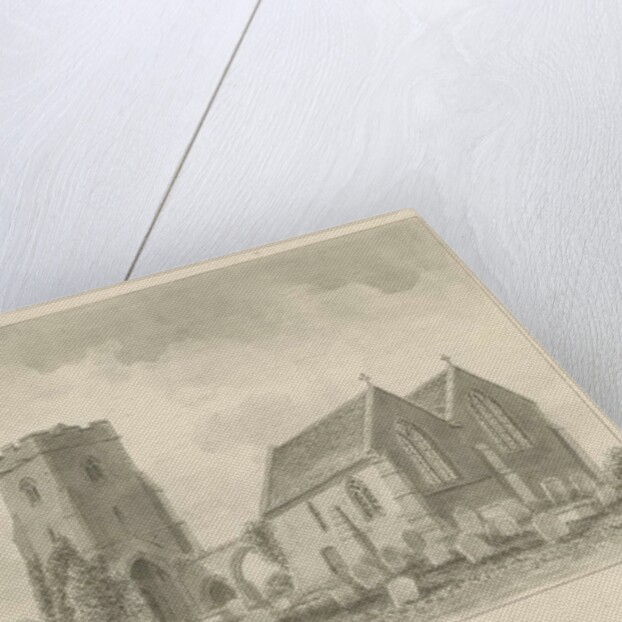Rugeley Church: sepia drawing, 1842 by John Buckler