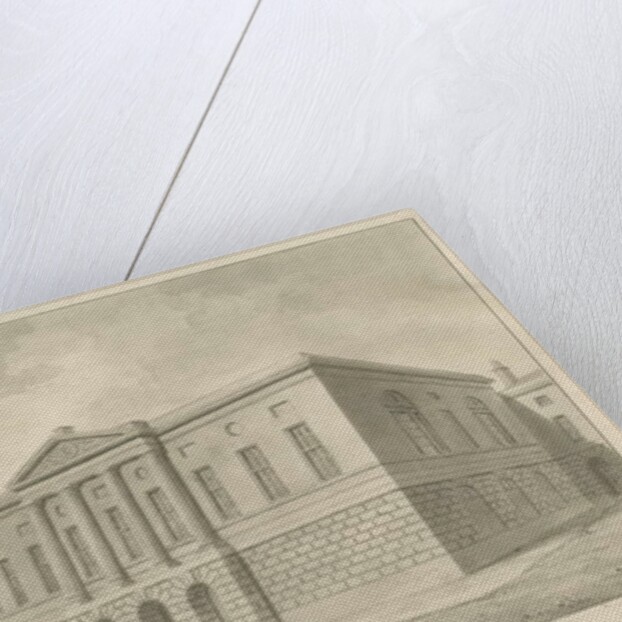 Stafford - Shire Hall: sepia drawing, 1841 by John Buckler