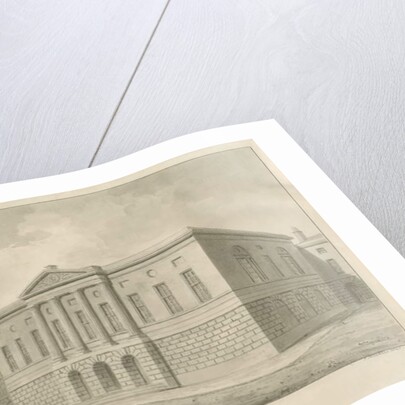 Stafford - Shire Hall: sepia drawing, 1841 by John Buckler