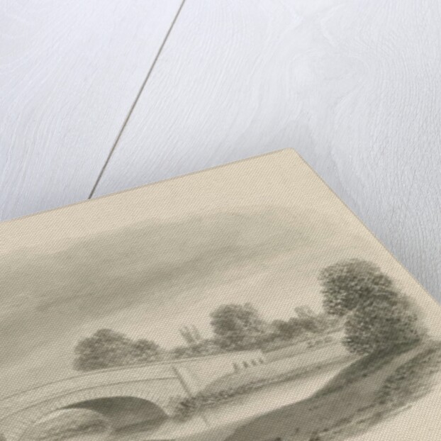 Rugeley Town - Bridge: sepia drawing, 1842 by John Buckler