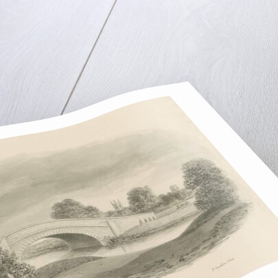 Rugeley Town - Bridge: sepia drawing, 1842 by John Buckler