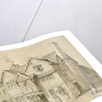 Stafford - [Old Houses in Crabbery Lane]: sepia and pen drawing, 1837 by Thomas Peploe Wood