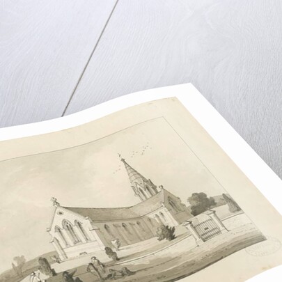 Brereton Chapel: [St. Michael''s Church, Brereton] wash drawing, 1838 by Thomas Peploe Wood