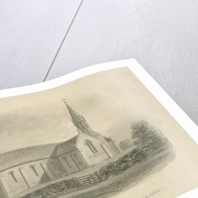 Rugeley - Brereton Chapel: [St. Michaels Church, Brereton] sepia wash drawing, 1841 by John Buckler