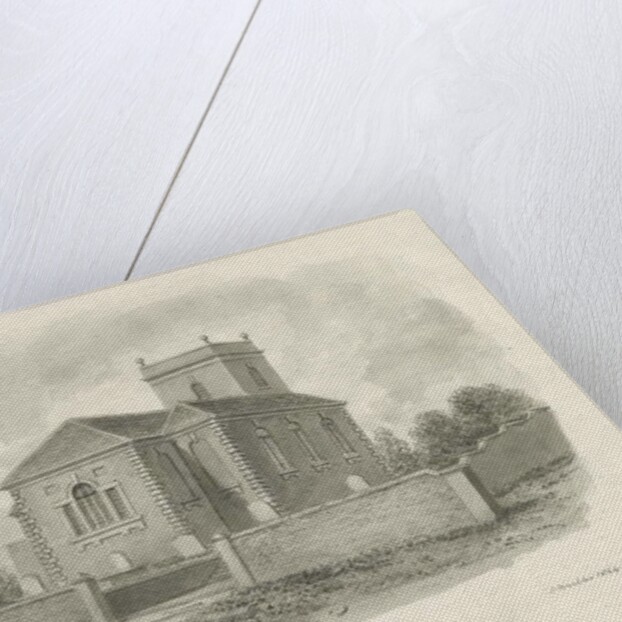 Norton-in-the-Moors Church: sepia wash drawing, 1844 by John Buckler